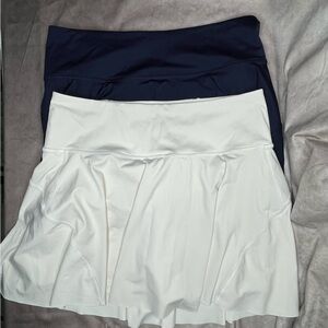 Athleta Ace Tennis Skort 15.5" Women’s Tennis Skirt Size 1X Lot Of 2 White/Blue